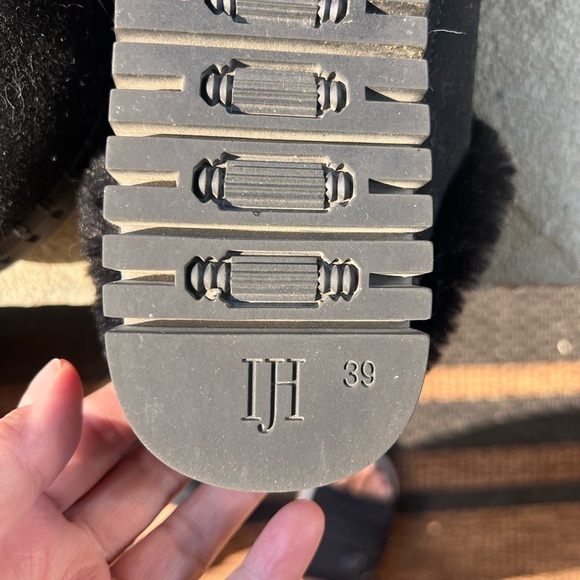 Ilse Jacobsen Tulip Faux Fur Lined Black Slippers Size 39 8.5 - Picture 6 of 6